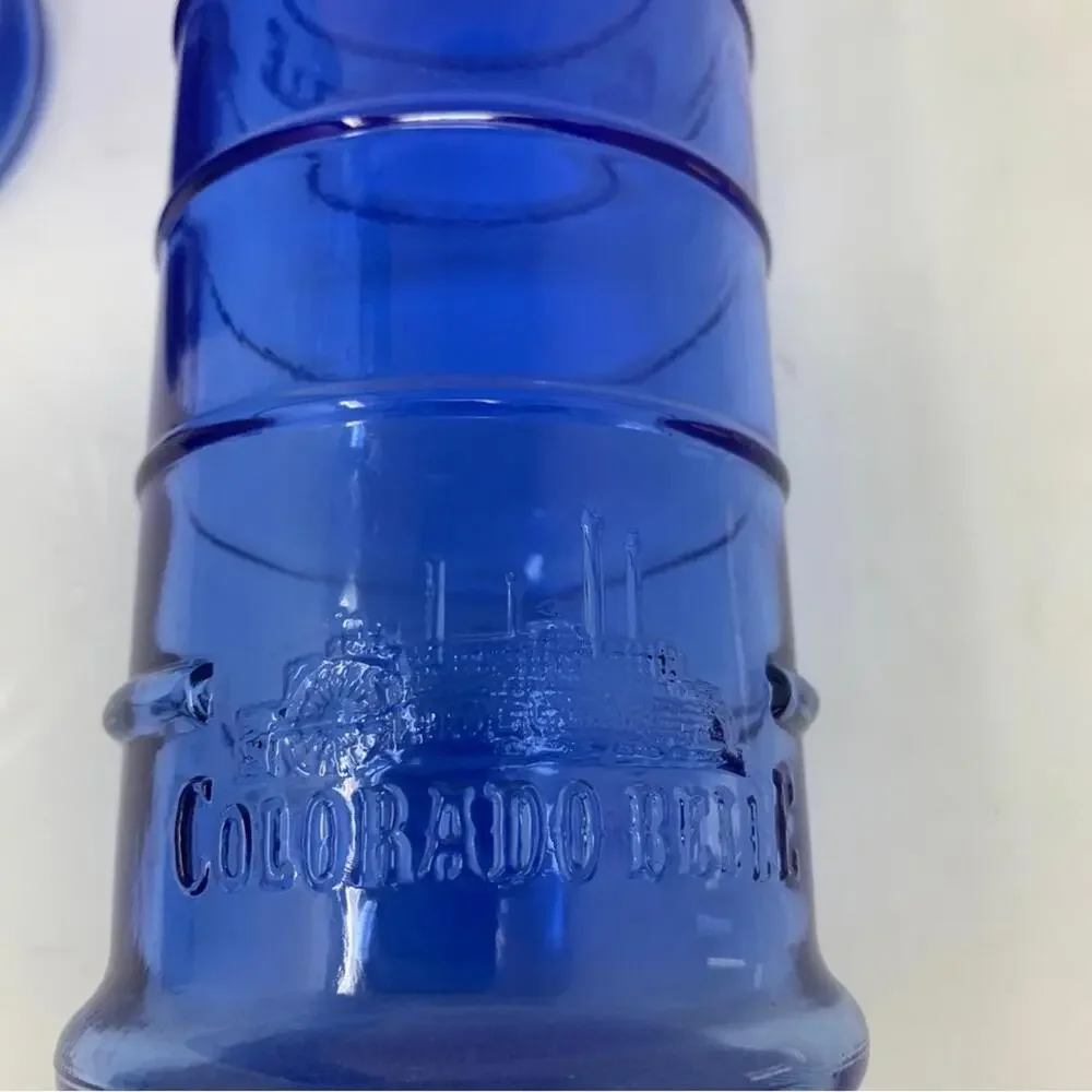 Vintage Colbalt Blue former Colorado Belle Casino glasses pair 10